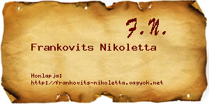 Frankovits Nikoletta névjegykártya